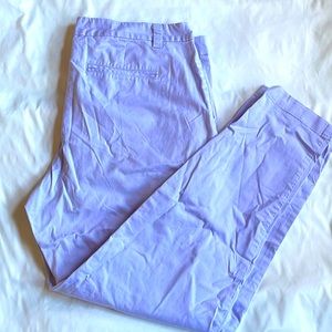 Broken in straight khakis in lavender/ lilac